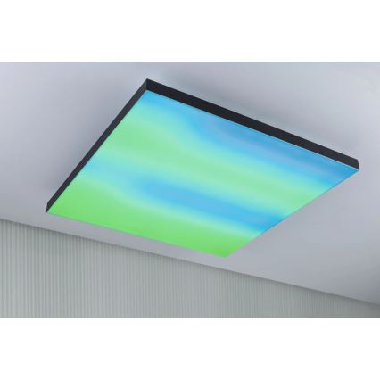 Paulmann 79913 - LED/31W RGBW Dæmpbar loftlampe LORIA 230V 3000-6500K 59,5x59,5 cm sort + fjernbetjening