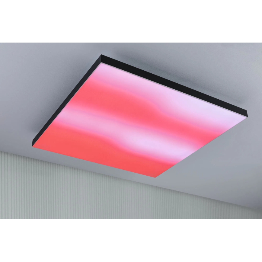 Paulmann 79913 - LED/31W RGBW Dæmpbar loftlampe LORIA 230V 3000-6500K 59,5x59,5 cm sort + fjernbetjening