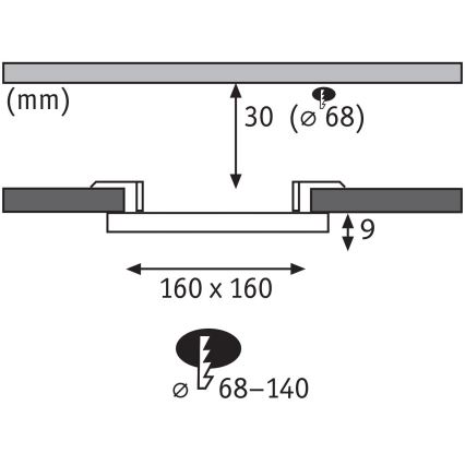 Paulmann 79948 - LED/12W IP44 Dæmpbar badeværelsesindbygningslampe VARIFIT 230V