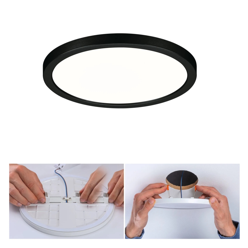 Paulmann 79965 - LED/13W IP44 Dæmpbart indbygningsspot til badeværelset AREO 230V Ø 17,5 cm sort