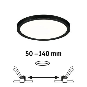 Paulmann 79965 - LED/13W IP44 Dæmpbart indbygningsspot til badeværelset AREO 230V Ø 17,5 cm sort