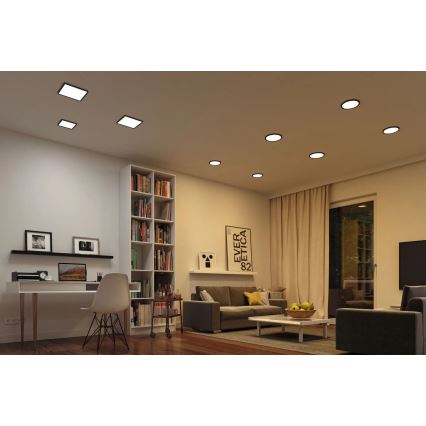 Paulmann 79967 - LED/16W IP44 Dæmpbar indbygningsspot til badeværelse AREO 230V 23x23 cm sort