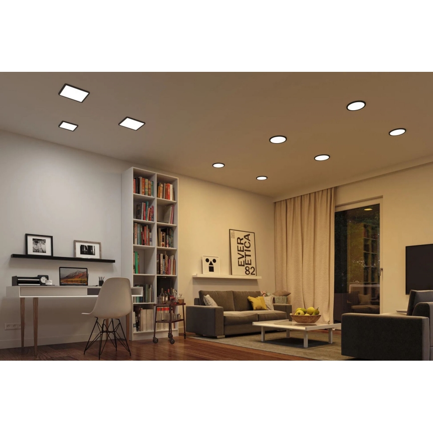 Paulmann 79967 - LED/16W IP44 Dæmpbar indbygningsspot til badeværelse AREO 230V 23x23 cm sort