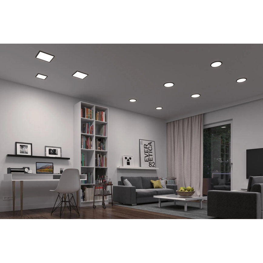 Paulmann 79967 - LED/16W IP44 Dæmpbar indbygningsspot til badeværelse AREO 230V 23x23 cm sort