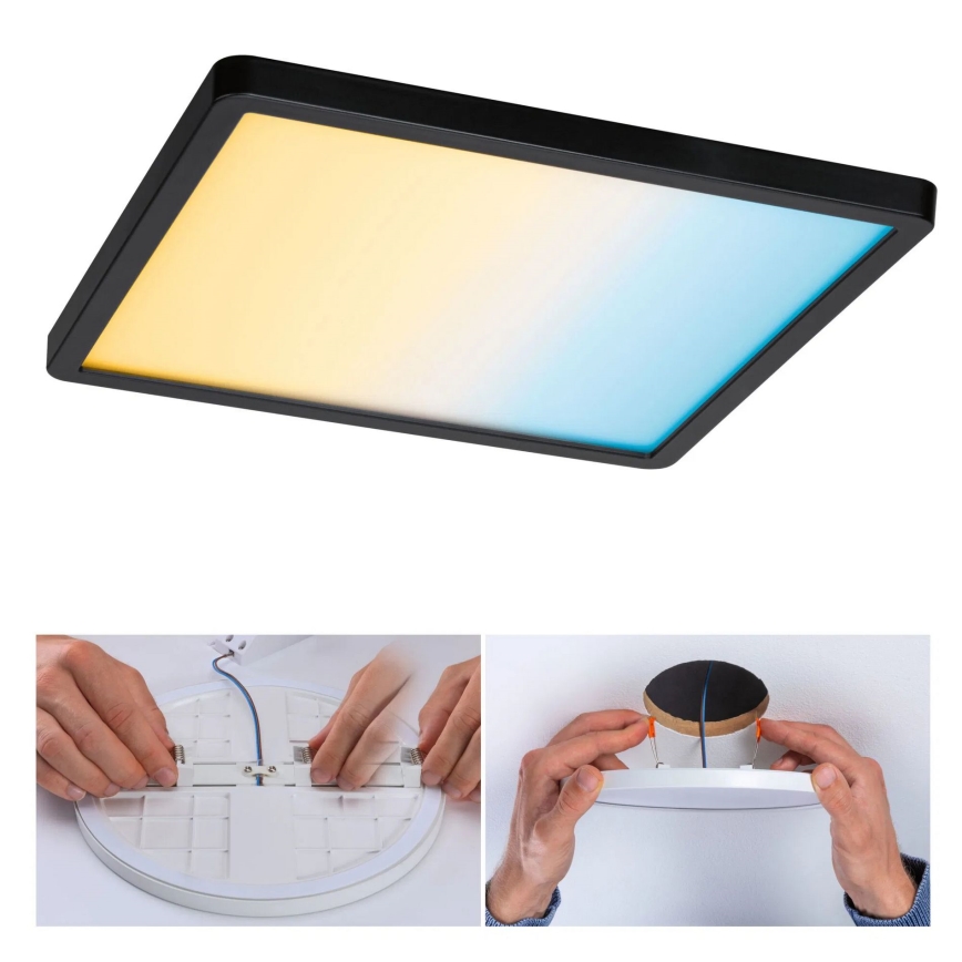 Paulmann 79967 - LED/16W IP44 Dæmpbar indbygningsspot til badeværelse AREO 230V 23x23 cm sort