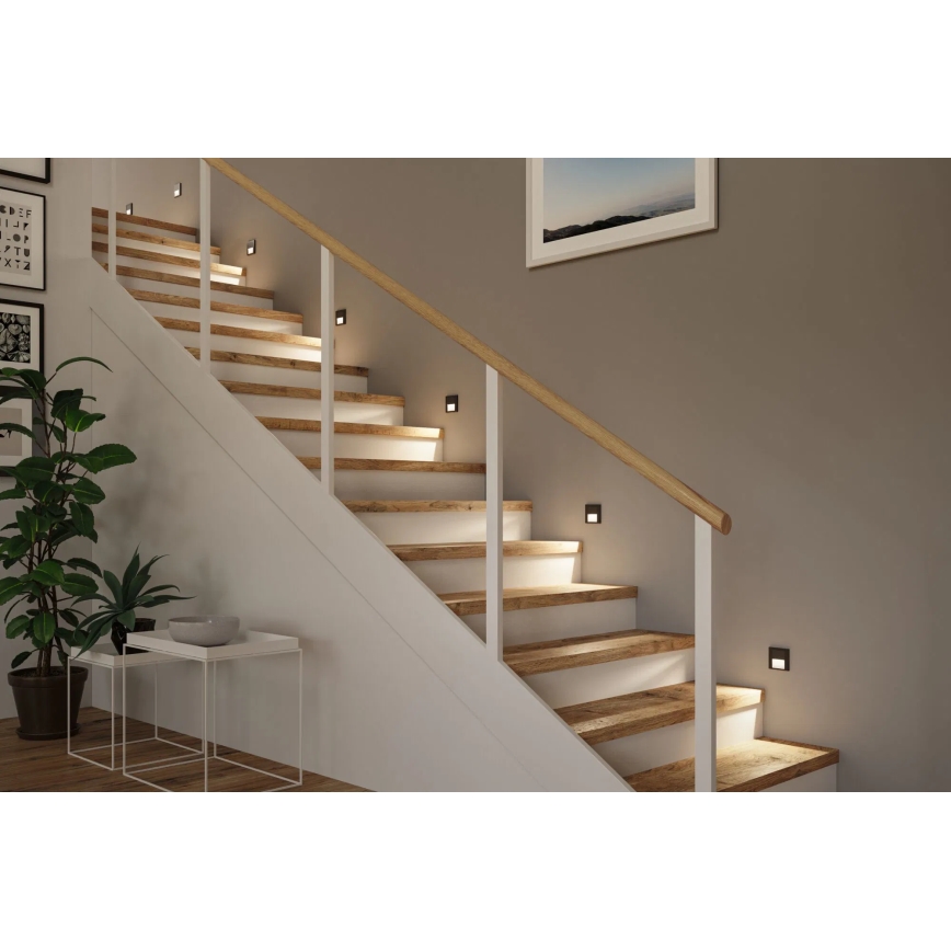 Paulmann 80001 - LED/1W Trappelampe TSARO 230V Follow/sort