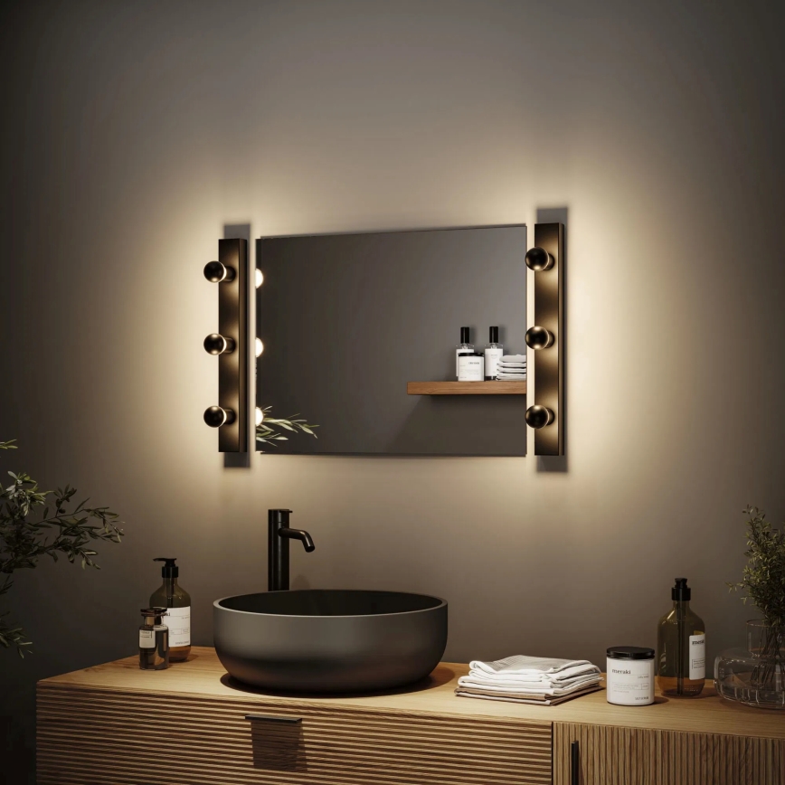 Paulmann 80097 - 3xE14/40W IP44 Spejllampe til badeværelse REGULA 230V sort