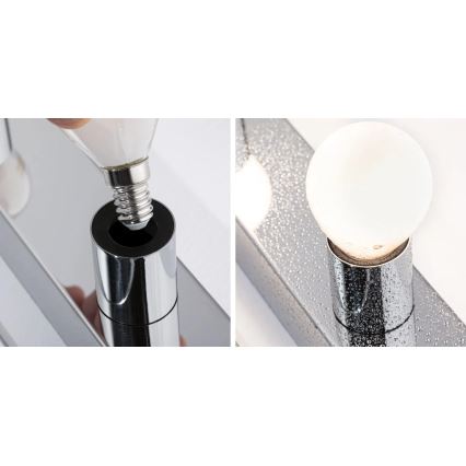 Paulmann 80098 - 4xE14/40W IP44 Spejllampe til badeværelse REGULA 230V skinnende krom
