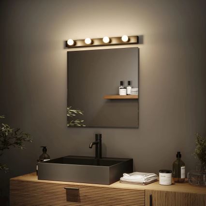 Paulmann 80099 - 4xE14/40W IP44 Spejllampe til badeværelse REGULA 230V sort