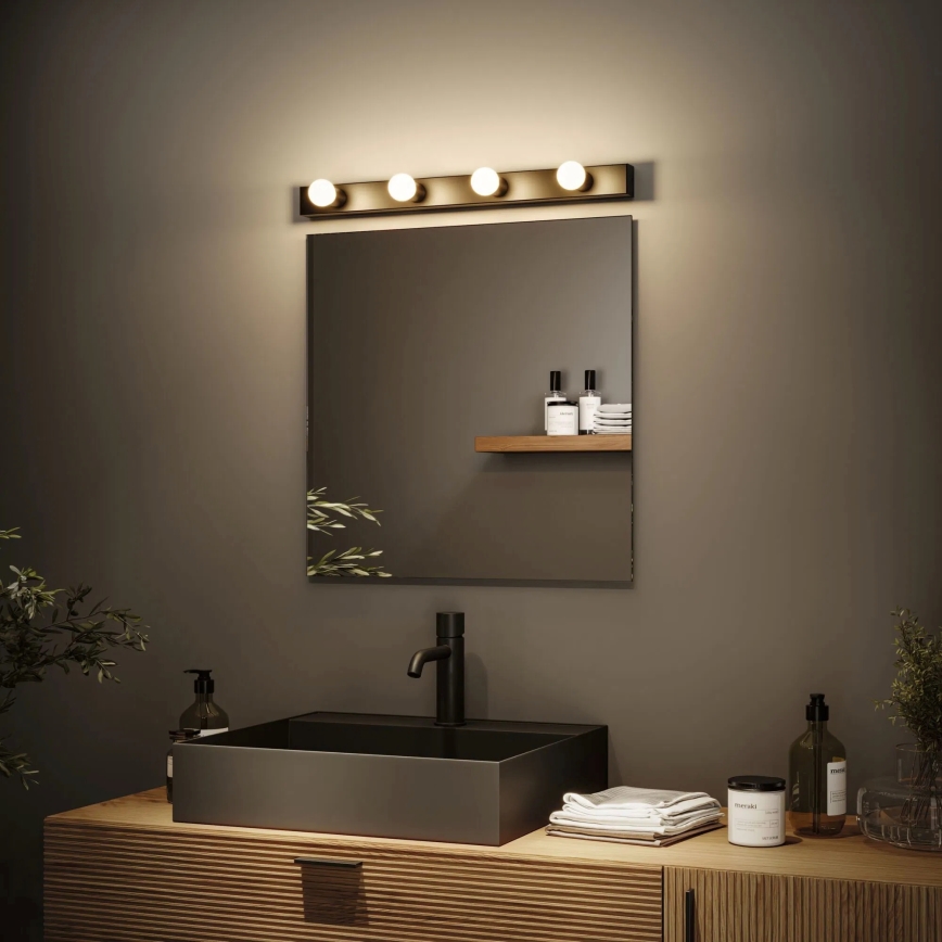 Paulmann 80099 - 4xE14/40W IP44 Spejllampe til badeværelse REGULA 230V sort