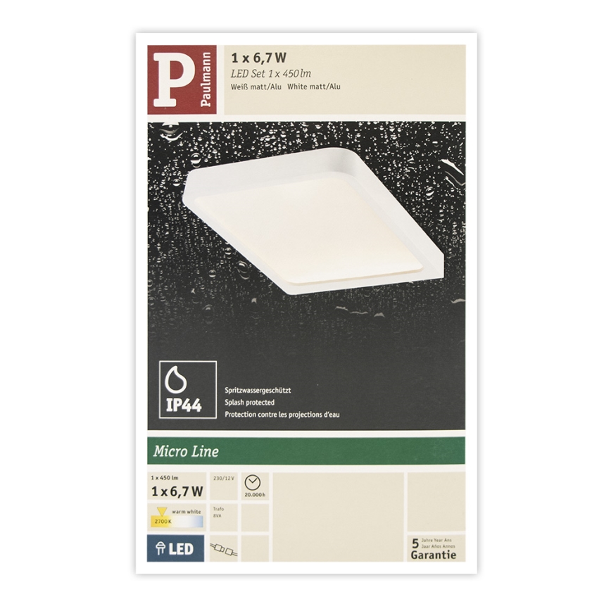 Paulmann 92032 - Underskabslampe VANE LED/6,7W 230V IP44