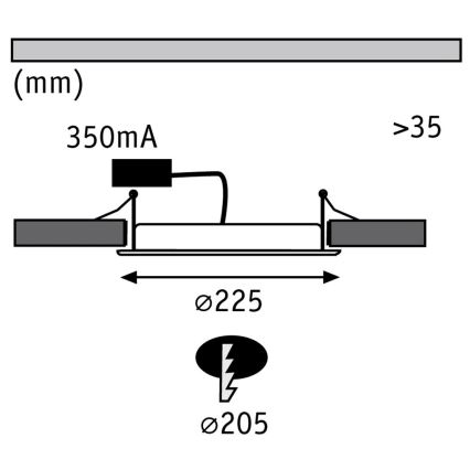 Paulmann 92034 - LED/14W Forsænket lys 230V