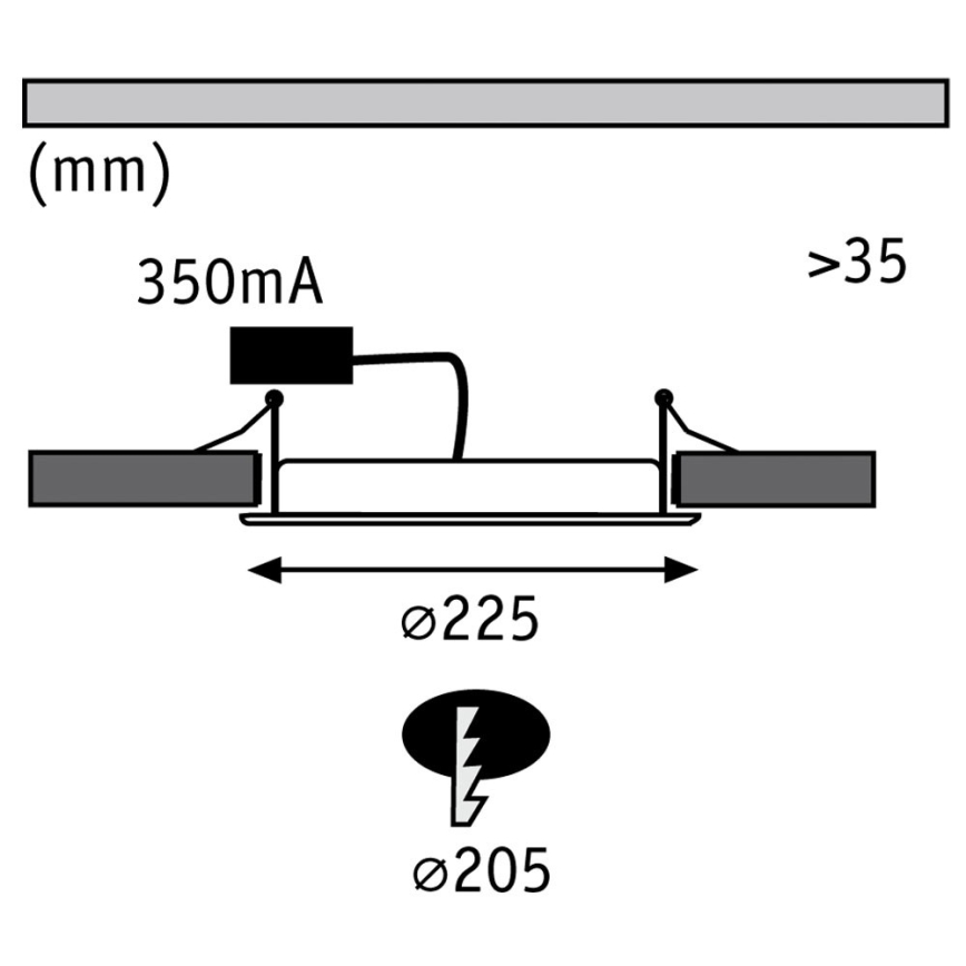Paulmann 92034 - LED/14W Forsænket lys 230V