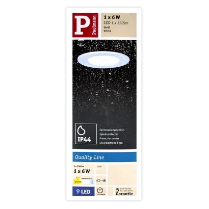 Paulmann 92061 - LED/6W IP44 Badeværelse indbygget belysning QUALITY LINE 230V
