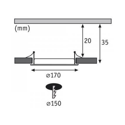 Paulmann 92062 - LED/12W IP44 Indbygningslampe til badeværelse QUAL 230V 2700K