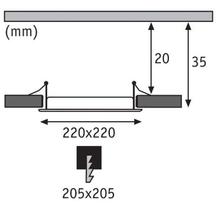 Paulmann 92066 - LED/18W IP44 Indbygningslampe til badeværelse 230V