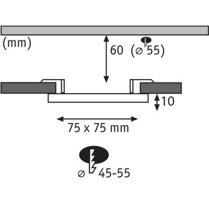 Paulmann 92387 - LED/4,5W IP44 Indbygningslampe til badeværelse VARIFIT 230V