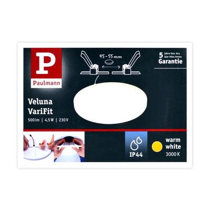 Paulmann 92387 - LED/4,5W IP44 Indbygningslampe til badeværelse VARIFIT 230V