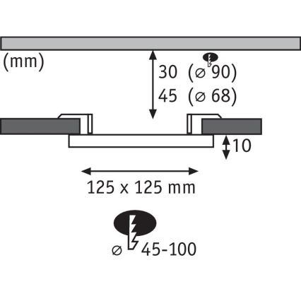 Paulmann 92388 - LED/8,5W IP44 Indbygningslampe til badeværelse VARIFIT 230V