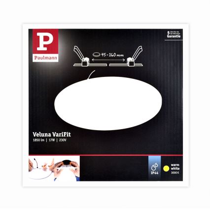 Paulmann 92389 - Indbygningslampe til badeværelse VARIFIT LED/17W IP44 230V