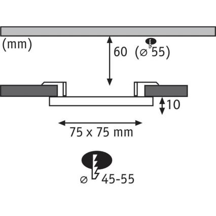 Paulmann 92390 - LED/4,5W IP44 Indbygningslampe til badeværelse VARIFIT 230V