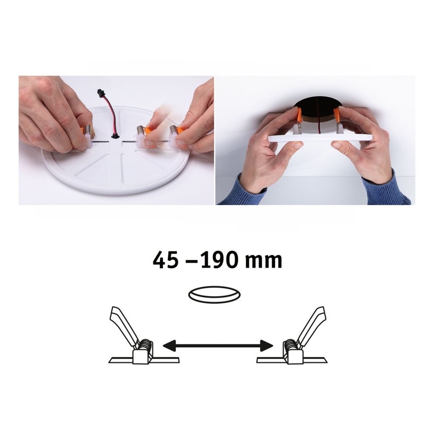 Paulmann 92392 - Indbygningslampe til badeværelse VARIFIT LED/17,5W IP44 230V