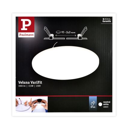 Paulmann 92392 - Indbygningslampe til badeværelse VARIFIT LED/17,5W IP44 230V