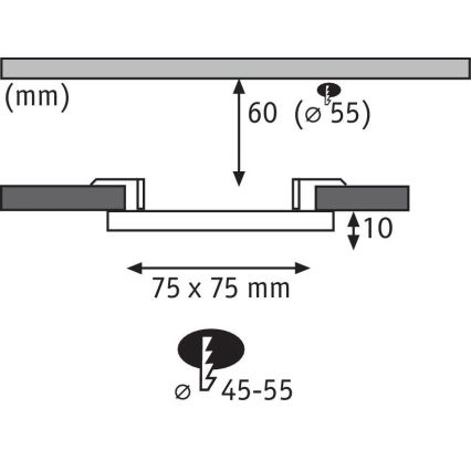 Paulmann 92393 - LED/4,5W IP44 Indbygningslampe til badeværelse VARIFIT 230V