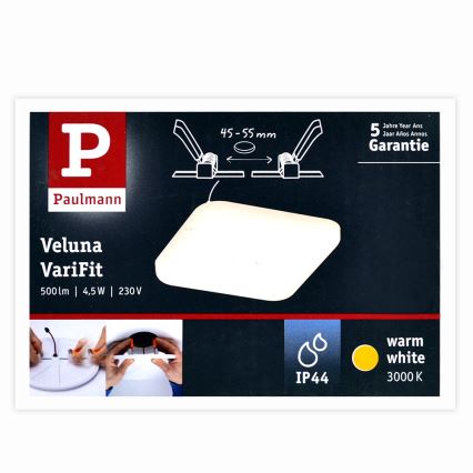 Paulmann 92393 - LED/4,5W IP44 Indbygningslampe til badeværelse VARIFIT 230V