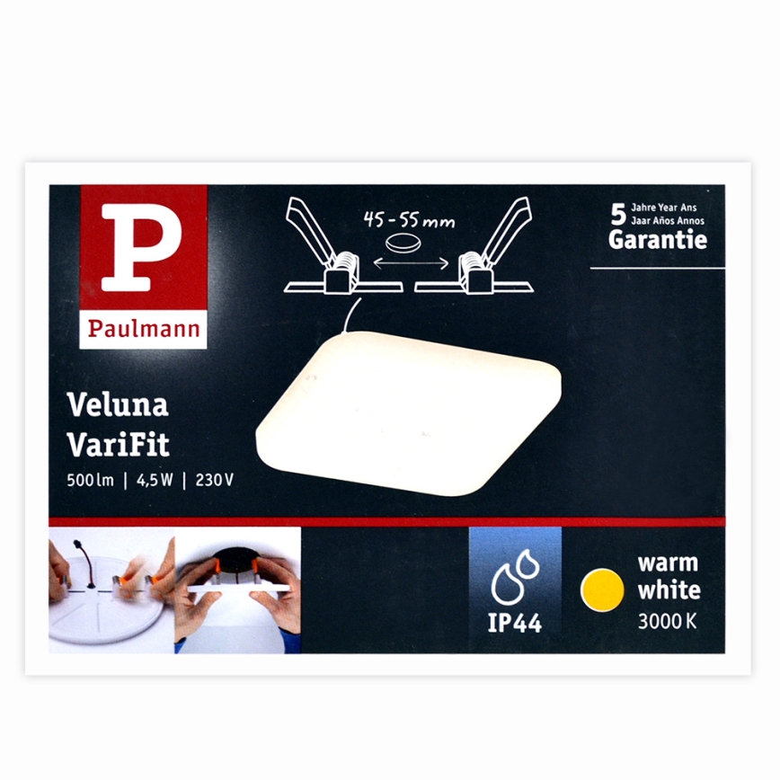 Paulmann 92393 - LED/4,5W IP44 Indbygningslampe til badeværelse VARIFIT 230V