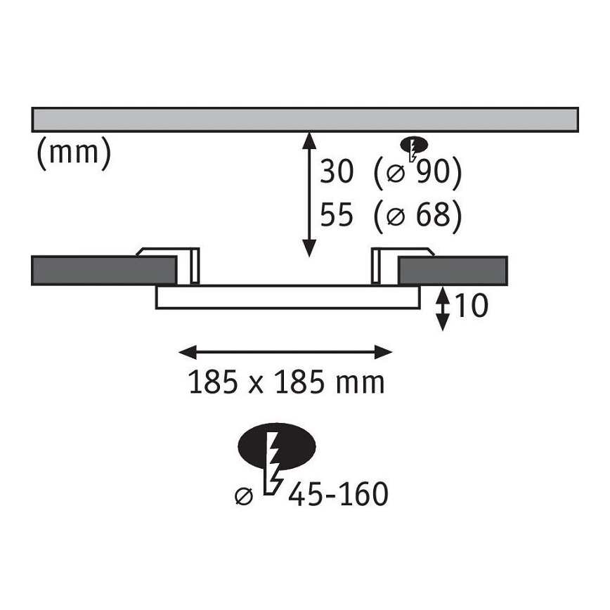 Paulmann 92395 - Indbygningslampe til badeværelse VARIFIT LED/17W IP44 230V