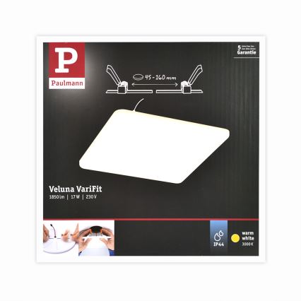 Paulmann 92395 - Indbygningslampe til badeværelse VARIFIT LED/17W IP44 230V