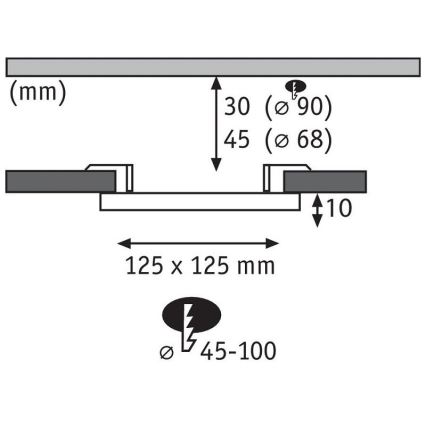 Paulmann 92397 - LED/8,5W IP44 Indbygningslampe til badeværelse VARIFIT 230V