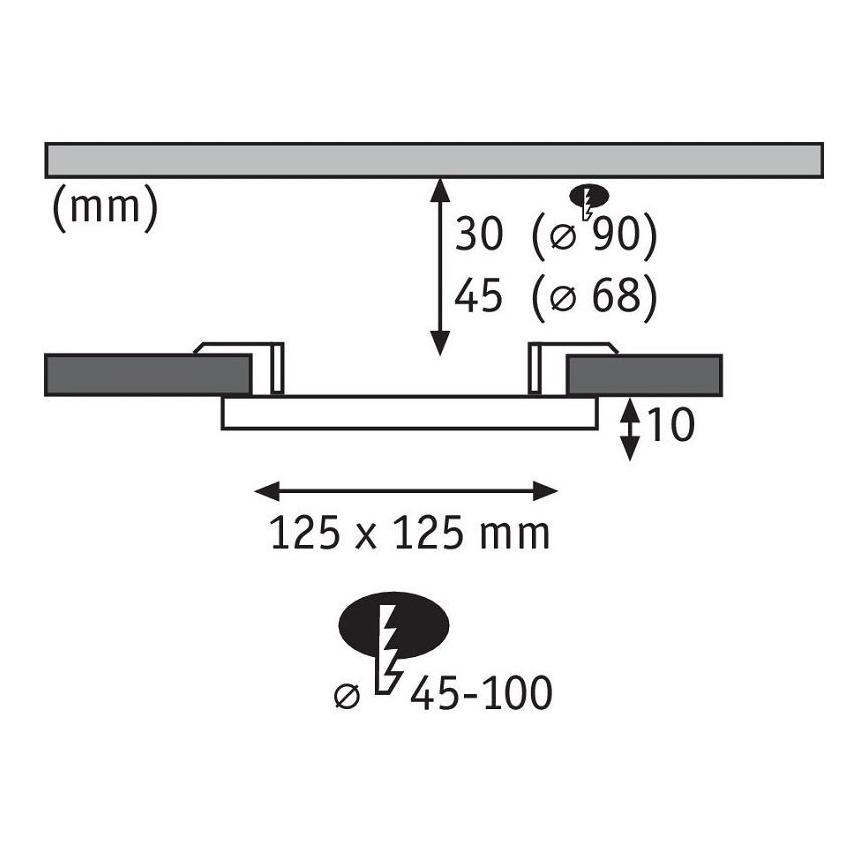 Paulmann 92397 - LED/8,5W IP44 Indbygningslampe til badeværelse VARIFIT 230V