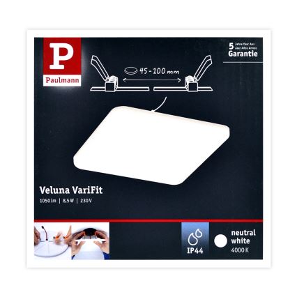 Paulmann 92397 - LED/8,5W IP44 Indbygningslampe til badeværelse VARIFIT 230V