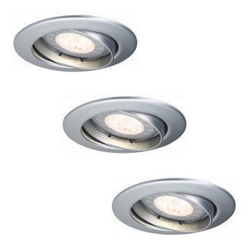 Paulmann 92516 - SÆT 3xLED-GU10/3,5W Badeværelsesindbygningsspot PREMIUM LINE 230V