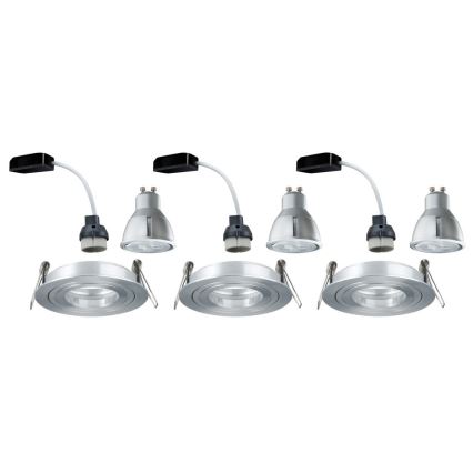 Paulmann 92623 - SÆT 3xLED-GU10/4W Dæmpbar badeværelsesindbygningsspot PREMIUM 230V