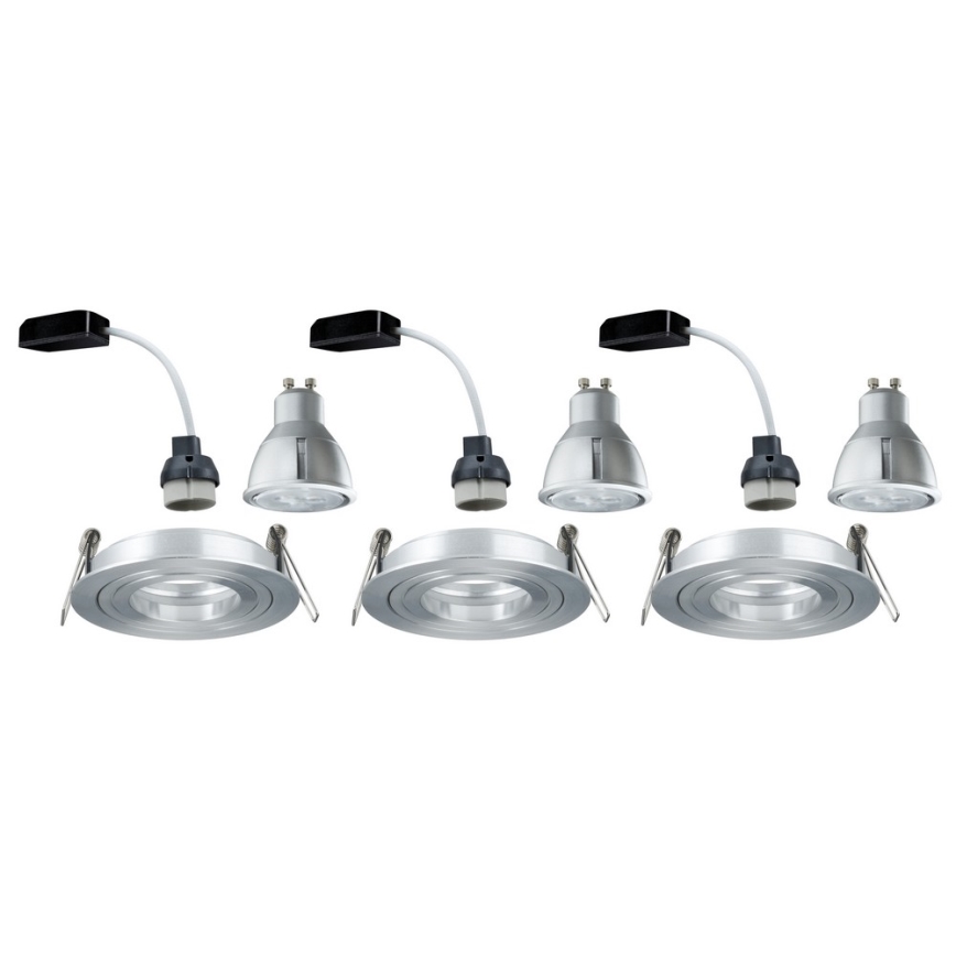 Paulmann 92623 - SÆT 3xLED-GU10/4W Dæmpbar badeværelsesindbygningsspot PREMIUM 230V
