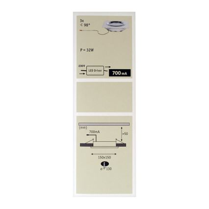 Paulmann 92695 - SÆT 3xLED/8W Nedblændende loftlys DICE 230V