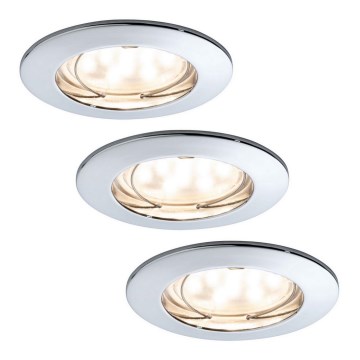 Paulmann 92759 - SÆT 3xLED/6,8W Badeværelse indbygget belysning COIN 230V IP44