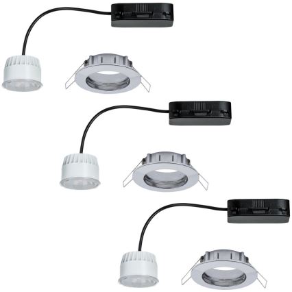 Paulmann 92759 - SÆT 3xLED/6,8W Badeværelse indbygget belysning COIN 230V IP44