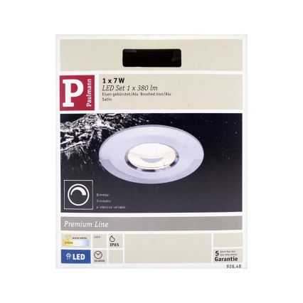 Paulmann 92848 - LED indbygningsspot til badeværelse COIN 1xLED/7W/230V IP65