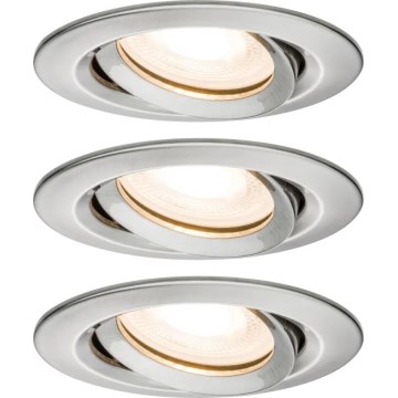 Paulmann 92900 - SÆT 3xGU10/7W IP65 Dæmpbar badeværelsesindbygningsspot NOVA 230V