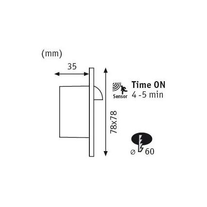 Paulmann 92923 - LED/1,1W Trappelampe med sensor WAND 230V 2700K