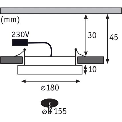 Paulmann 92946 - LED/11W IP23 Badeværelses indbygningsspot AREO 230V Ø 18 cm mat krom