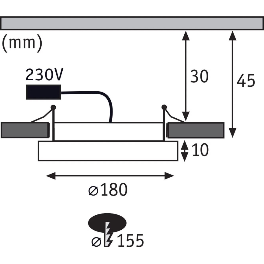 Paulmann 92946 - LED/11W IP23 Badeværelses indbygningsspot AREO 230V Ø 18 cm mat krom