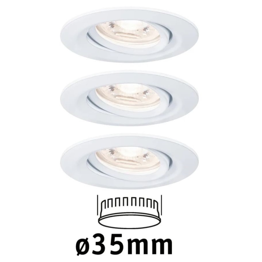 Paulmann 92971 - SÆT 3x LED/4,2W IP23 Indbygningslampe til badeværelse dæmpbar NOVA 230V