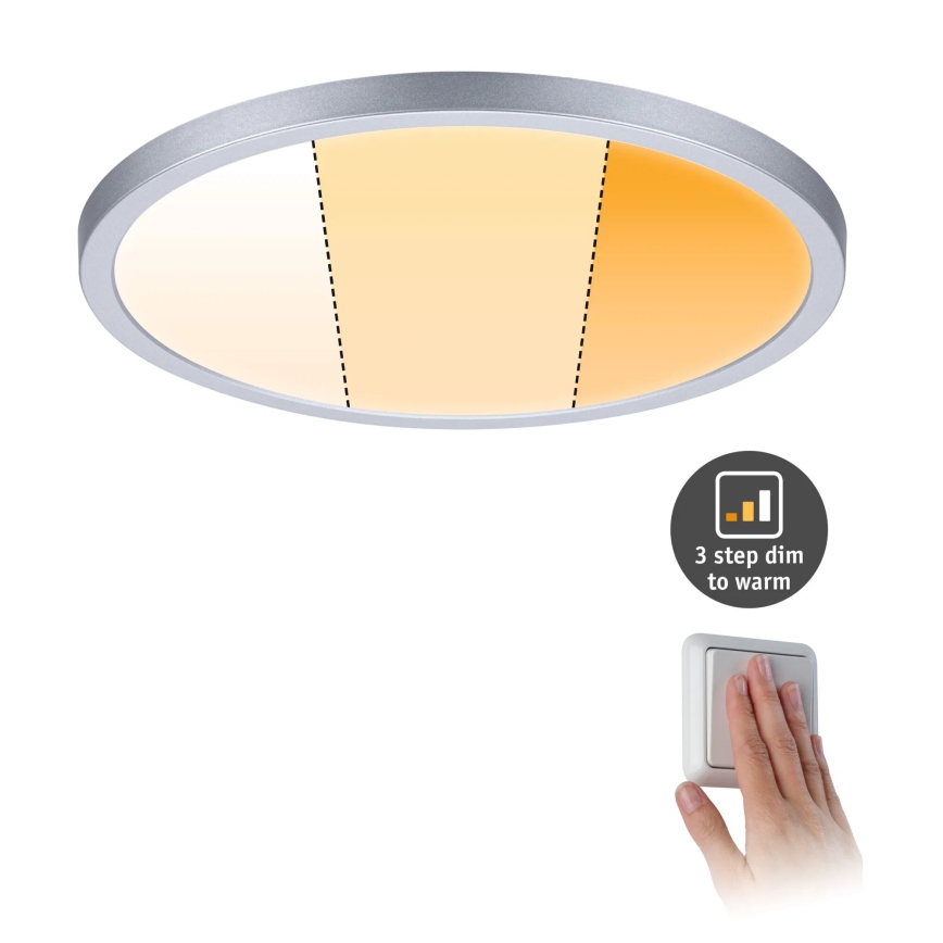 Paulmann 92992 - LED/16W IP44 Indbygningsarmatur til badeværelse AREO 230V 2000/3000/4000K Ø 23 cm mat krom