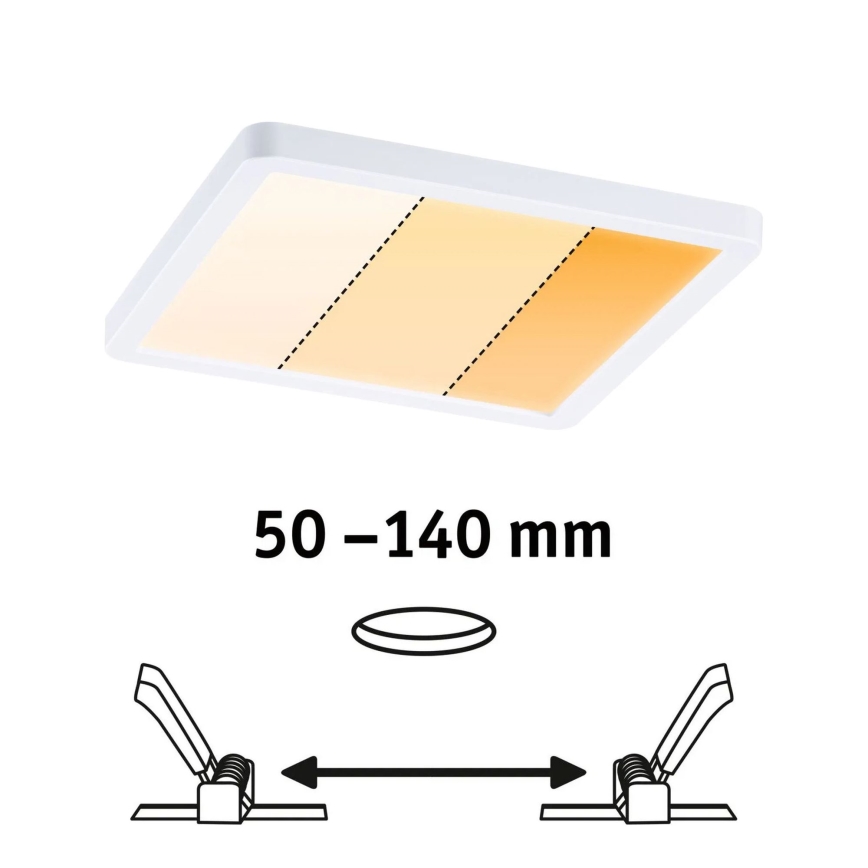 Paulmann 92993 - LED/13W IP44 Badeværelses indbygningsarmatur AREO 230V 2000/3000/4000K 17,5x17,5 cm hvid