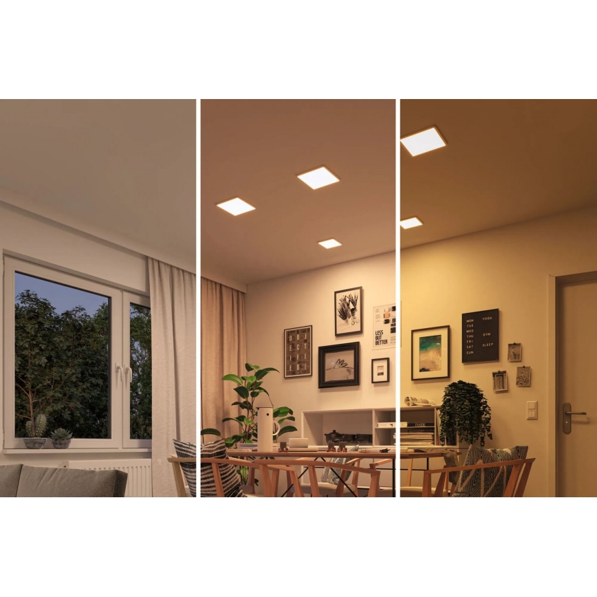 Paulmann 92993 - LED/13W IP44 Badeværelses indbygningsarmatur AREO 230V 2000/3000/4000K 17,5x17,5 cm hvid